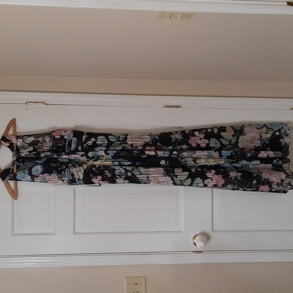 Adrianna Papell Floral Maxi Dress - Black and Blue - Picture 8 of 16